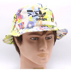 Adidas Love Unites Bucket Hat Multicolor Abstract Bright Print Adult Cotton 20.5